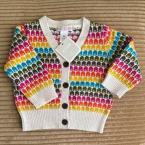 OLD Navy Seriously cute Patterned Cardigan sz 3-6 months 100% cotton